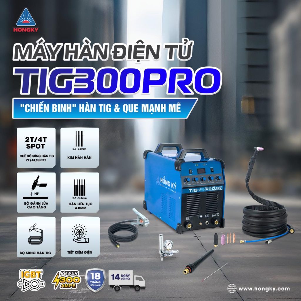 Máy hàn điện tử TIG Hồng Ký TIG300PRO