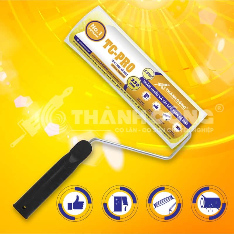 Cọ lăn sơn nước TC PRO Cam chuyên dụng cho bề mặt nào