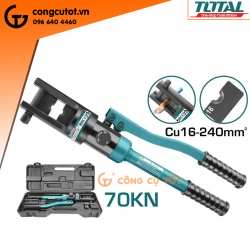 Kìm ép cos thủy lực 70kN với 10 cặp ngàm kẹp lục giác 16~240mm² Total THCT0240